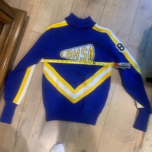 Vintage cheerleading sweater. Blue & gold